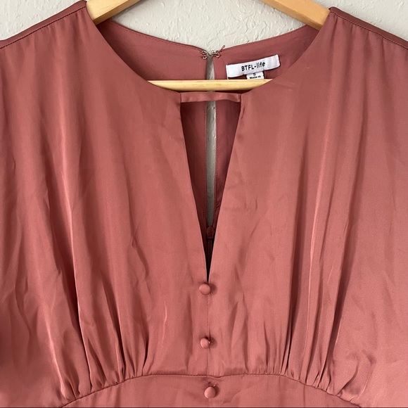 NWT BTFL-LIFE 1940s Satin Dress Terra Cotta Pink S - Picture 7 of 16
